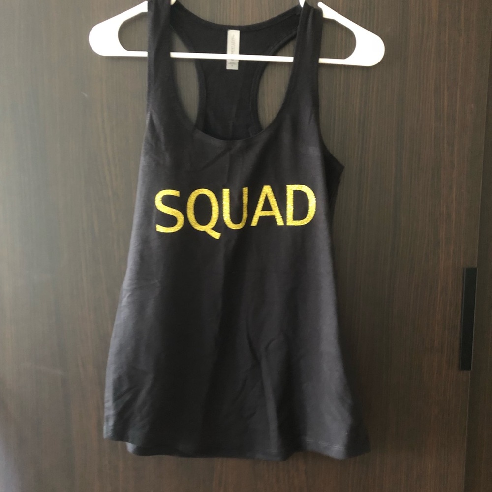 NWOT black “SQUAD” tank